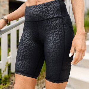 Kiava Leopard Print Bike Shorts